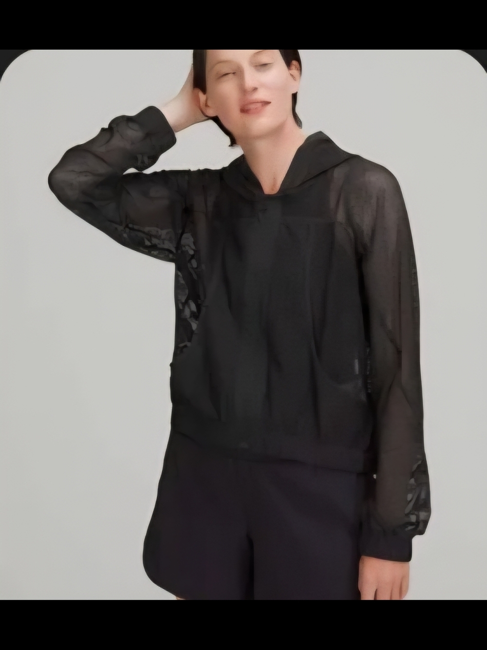 Lululemon Women’s Black Mesh Full Zip Hoodie Long Sleeve Lightweight Size 6